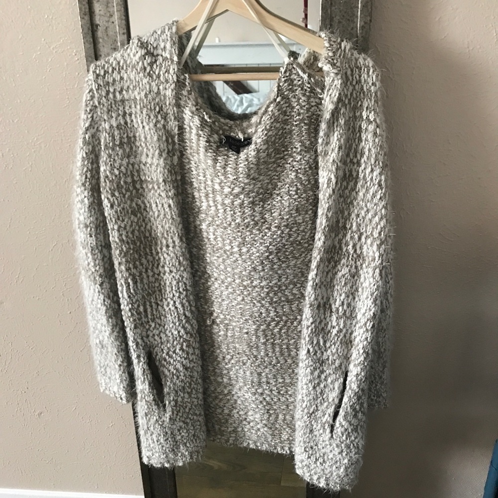 Hooded Fuzzy Cardigan